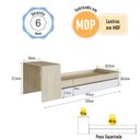 Ver imagem 5 de Cama de Solteiro com Escrivaninha, Cama Auxiliar e Cantos Arrendondados Completa Móveis