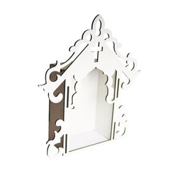 Oratório em Mdf Branco - Capela para Santos- Religião/altar/capela/igreja/santos - 4 Oratório em Mdf Branco - Capela para Santos- Religião/altar/capela/igreja/santos - 4