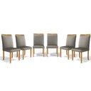 Ver imagem 1 de Kit com 6 Cadeiras Agnes Madeira Maciça Estofadas para Mesa de Jantar Veludo Chumbo 109