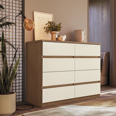 Cômoda 08 Gavetas Roma Jatoba Areia Santos Andirá