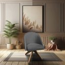 Ver imagem 2 de Kit 02 Poltronas Cadeira Giratória Bela Linho Grafite Base de Madeira - Pallazio