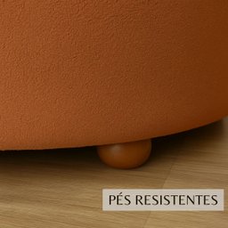Poltrona Puff Decorativo Orgânica Recepção Sala de Estar Luxo Boucle Terracota - 4