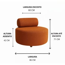 Poltrona Puff Decorativo Orgânica Recepção Sala de Estar Luxo Boucle Terracota - 7