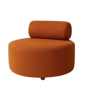 Poltrona Puff Decorativo Orgânica Recepção Sala de Estar Luxo Boucle Terracota