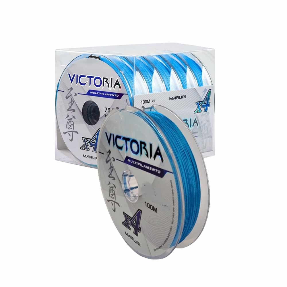 Linha de Pesca Multifilamento 4 Fios Victoria Azul 300m 0,14mm 22lb Maruri - 3