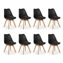 Ver imagem 1 de Kit C/ 8 Cadeiras Saarinen Wood Leda – Charles Eames com Almofada Preta