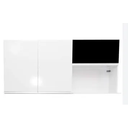 Ver imagem 1 de Armário Aéreo com Nicho para Microondas Donatelo Branco e Preto Fosco 100% Mdf 15mm Rino Móveis