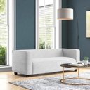 Ver imagem 1 de Sofá Namoradeira Amsterdam 1,40m Suede Branco - Inova Decorações