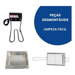 Fritadeira Elétrica Industrial Antichamas 2 Cubas 10 Litros - 4