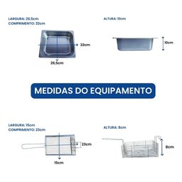 Fritadeira Elétrica Industrial Antichamas 2 Cubas 10 Litros - 5