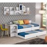 Sofa Cama com Cama Auxiliar 2 Gavetas e Escrivaninha - Branco - 1