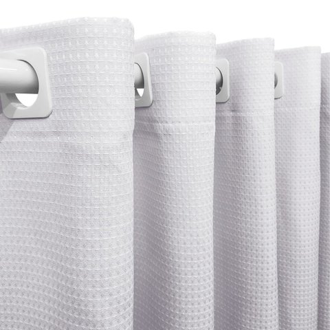 Cortina 2,40x1,30 Sala Quarto Cozinha Tecido Piquet: Branco