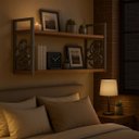 Ver imagem 2 de Prateleira Decorativa 70cm Amadeirada com Suporte Estilo Industrial Prata Prateado Cromado Suspensa