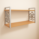 Ver imagem 7 de Prateleira Decorativa 70cm Amadeirada com Suporte Estilo Industrial Prata Prateado Cromado Suspensa
