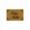 Ver imagem 2 de TAPETE CAPACHO FELIZ NATAL COR OURO, PORTA DE ENTRADA