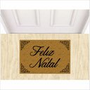 Ver imagem 1 de TAPETE CAPACHO FELIZ NATAL COR OURO, PORTA DE ENTRADA