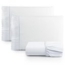 Ver imagem 1 de Jogo Cama Lençol Paris Queen Percal 180 Fios 100% Algodão Lese Bordada 3 Peças - Branco