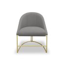 Ver imagem 1 de Banqueta Poltrona Lua Penteadeira e Salão com Base Metálica:cinza