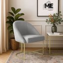 Ver imagem 2 de Banqueta Poltrona Lua Penteadeira e Salão com Base Metálica:cinza