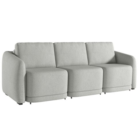 Sofá Cama Casal para Sala 336cm Polska K04 Linho Cinza - Mpozenato