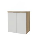Ver imagem 2 de Gabinete de Banheiro 60cm GAB4008 Nature Marrom/Carvalho/Branco