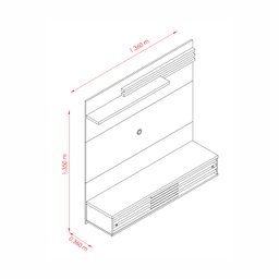 Painel Home Suspenso Sala Quarto Escritório P/ Tv até 55 Polegadas 2 Portas Deslizantes 1 Prateleira - 5
