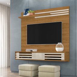 Painel Home Suspenso Sala Quarto Escritório P/ Tv até 55 Polegadas 2 Portas Deslizantes 1 Prateleira - 2