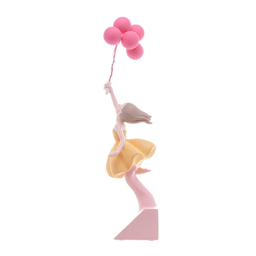Figura Decorativa Boneca Com Balões 7,5X9,5X33Cm - Wolff - 3