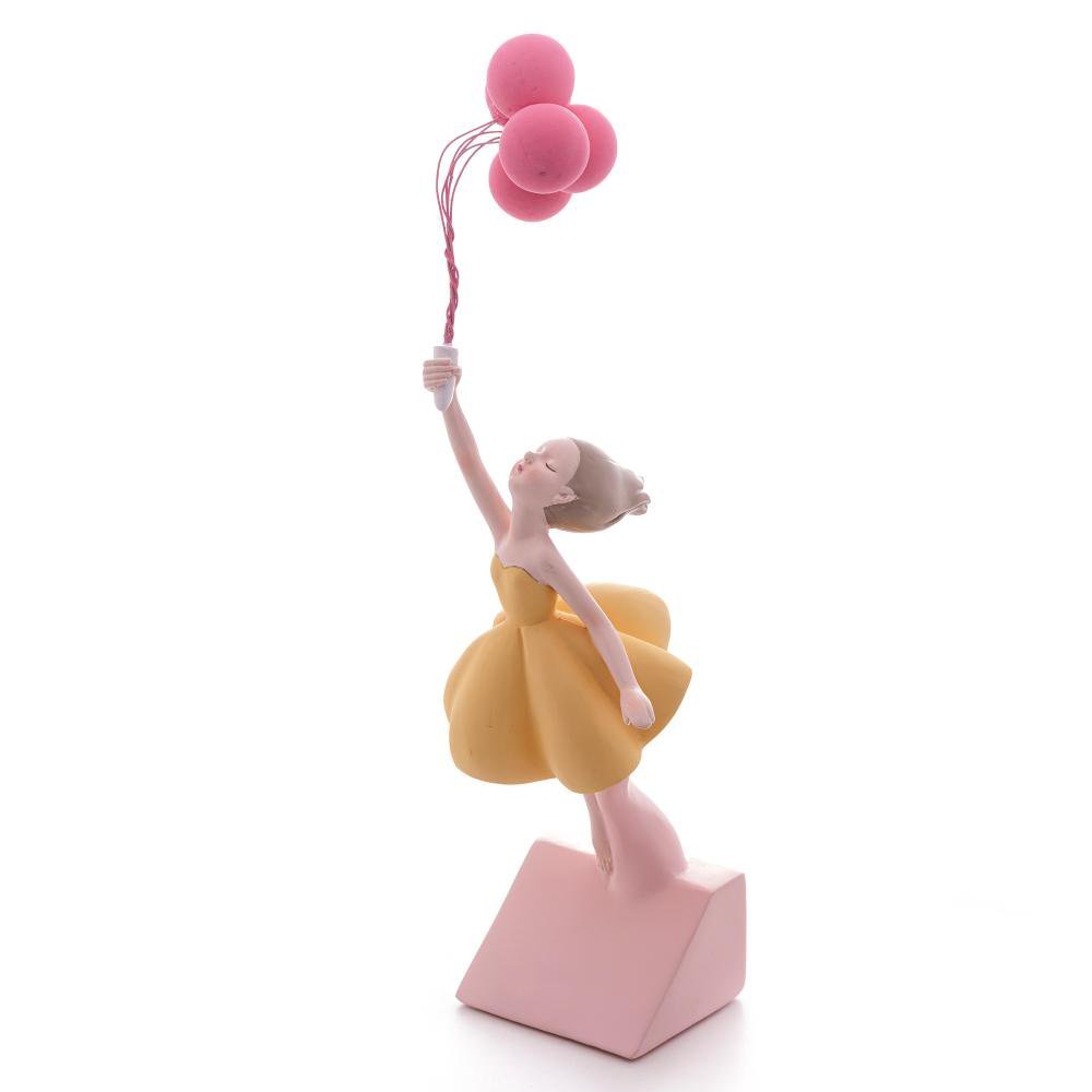 Figura Decorativa Boneca Com Balões 7,5X9,5X33Cm - Wolff - 1