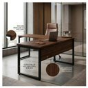 Ver imagem 7 de Mesa em L (Mesa 1,70m + Mesa Auxiliar) - s/ Gavetas - Workstart - Marsala/Preto - 25478