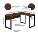 Ver imagem 4 de Mesa em L (Mesa 1,70m + Mesa Auxiliar) - s/ Gavetas - Workstart - Marsala/Preto - 25478