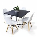 Ver imagem 4 de Mesa de Jantar 4 Lugares Preto Jade 90cm e Kit 4 Cadeiras Eiffel D03 - D'Rossi