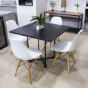 Ver imagem 5 de Mesa de Jantar 4 Lugares Preto Jade 90cm e Kit 4 Cadeiras Eiffel D03 - D'Rossi