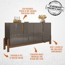 Ver imagem 3 de Buffet Aparador 4 Portas 170cm 050518 Cinza Perola Cedro DCASA