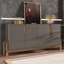 Ver imagem 2 de Buffet Aparador 4 Portas 170cm 050518 Cinza Perola Cedro DCASA