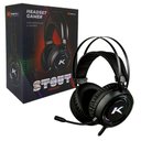 Ver imagem 2 de Headset Gamer Ktrok Stout, P2 + Usb + Adaptador P3, Rgb, Drivers 50mm, Preto