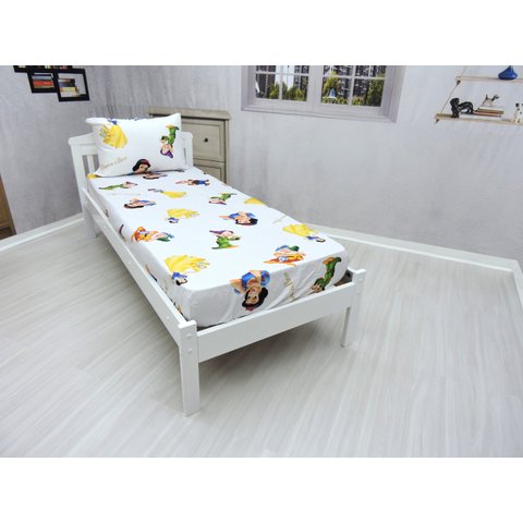 Jogo De Lençol Com Elastico E Fronha Branca de Neve Kit 2pçs