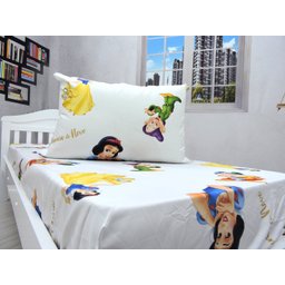 Jogo De Lençol Com Elastico E Fronha Branca de Neve Kit 2pçs - 2