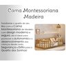 Cama Solteiro Montessoriana com Grade de Proteção Premium Luxo Quarto Moderno Cercado Cor Nature - 2