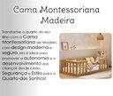 Ver imagem 2 de Cama Solteiro Montessoriana com Grade de Proteção Premium Luxo Quarto Moderno Cercado Cor Nature