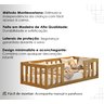 Cama Solteiro Montessoriana com Grade de Proteção Premium Luxo Quarto Moderno Cercado Cor Nature - 3