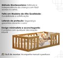 Ver imagem 3 de Cama Solteiro Montessoriana com Grade de Proteção Premium Luxo Quarto Moderno Cercado Cor Nature