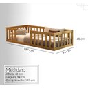 Ver imagem 5 de Cama Solteiro Montessoriana com Grade de Proteção Premium Luxo Quarto Moderno Cercado Cor Nature