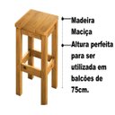 Ver imagem 5 de Kit 2 Banquetas Baixa Nemargi Madeira Maciça Cor Mel
