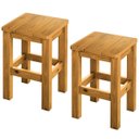 Ver imagem 1 de Kit 2 Banquetas Baixa Nemargi Madeira Maciça Cor Mel