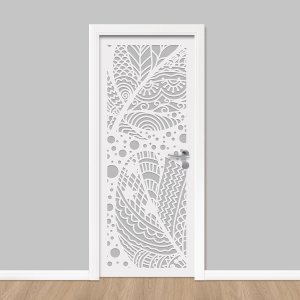 Adesivo de Porta - Relevo Floral 4 Dekalque 103x213