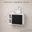 Ver imagem 2 de Gabinete para Banheiro de Madeira com Cuba 60cm Suspenso