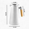 Garrafa Térmica com Termômetro 1l Cabo para Madeira Chá Café Cor:branco - 8