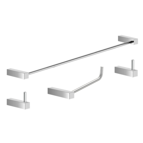 Kit de Acessórios para Banheiro Escovado 4 Peças 2050tr Grego Metal