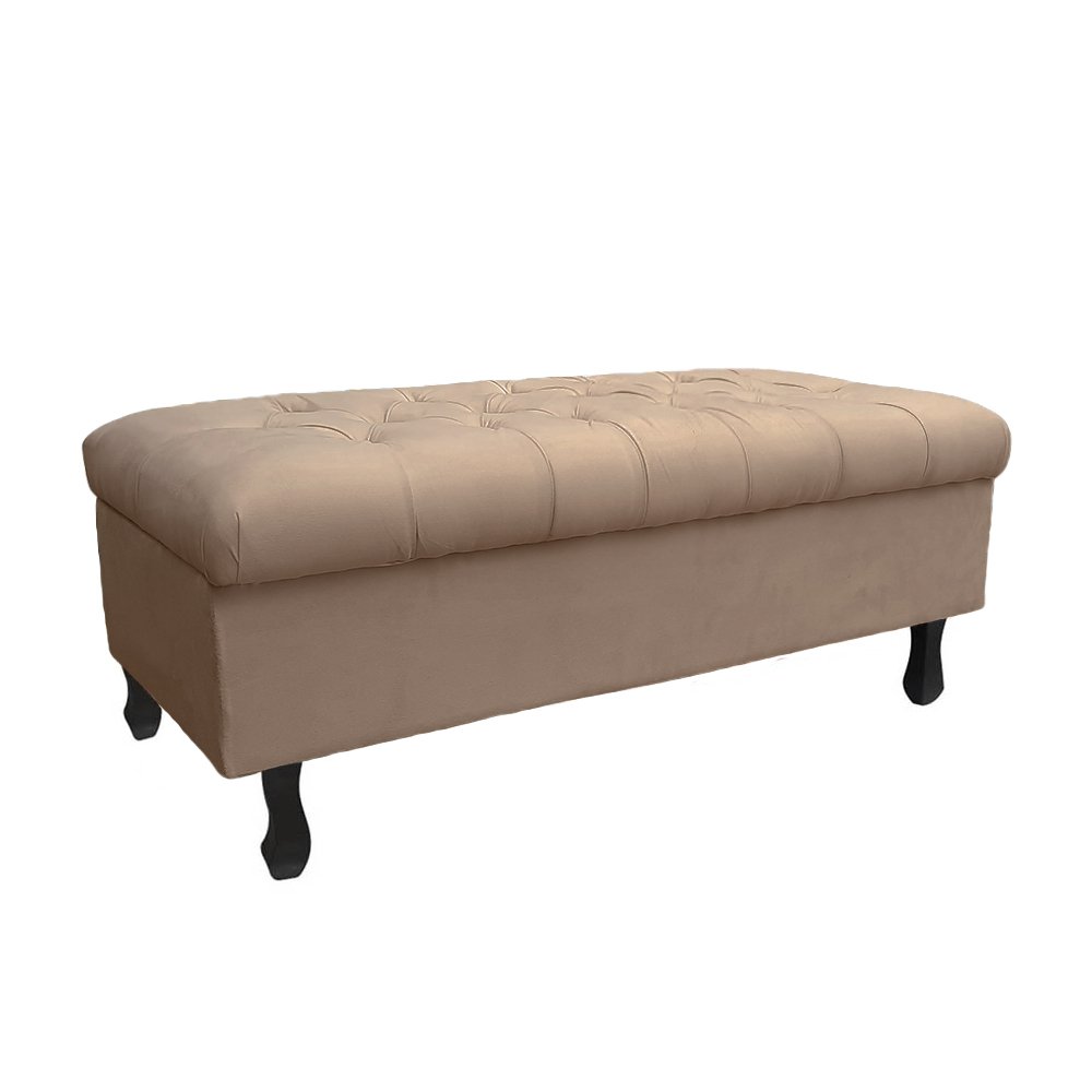 Recamier Puff Bau Bia 120x Suede Bege - Majú Decor - 1